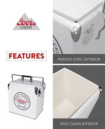 Koolatron Coors Light Retro Ice Chest Cooler With Bottle Opener 13l  14 Qt  White And Silver Gray 122769806 - View #5