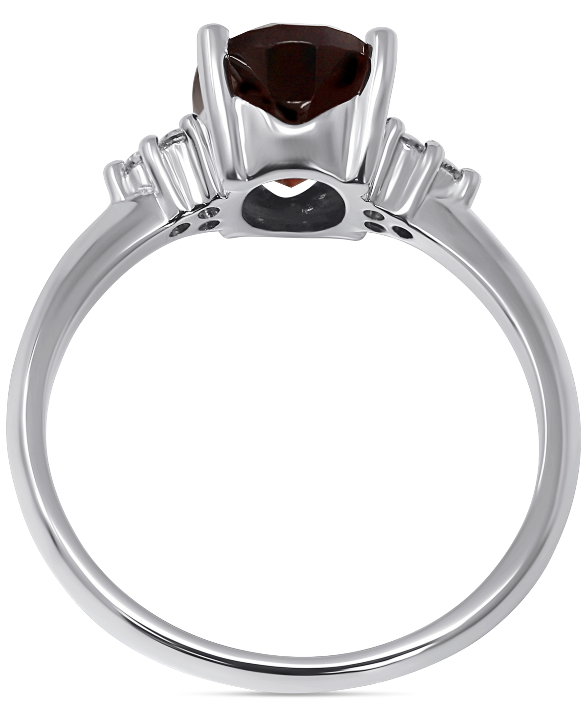 Rhodolite(3 ct. t.w.) & Diamond (1/20 ct. t.w.) Ring in 14k White Gold - Garnet