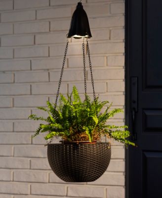 Solar Lighted Plastic Hanging Planter, 30"