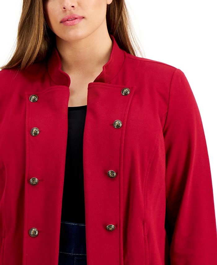 Tommy Hilfiger Women's Military Band Jacket Red Size Large