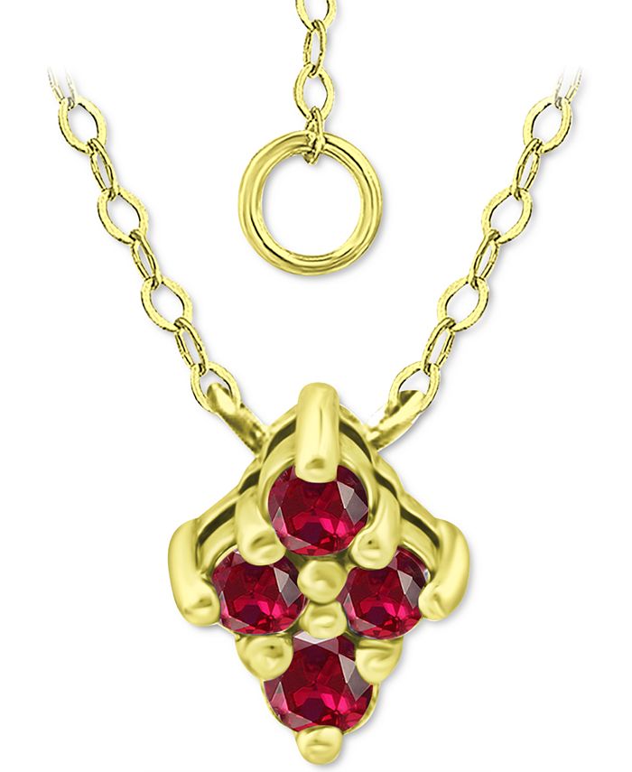 Giani Bernini - Lab-Created Ruby Cluster Pendant Necklace, 16" + 2" extender,
