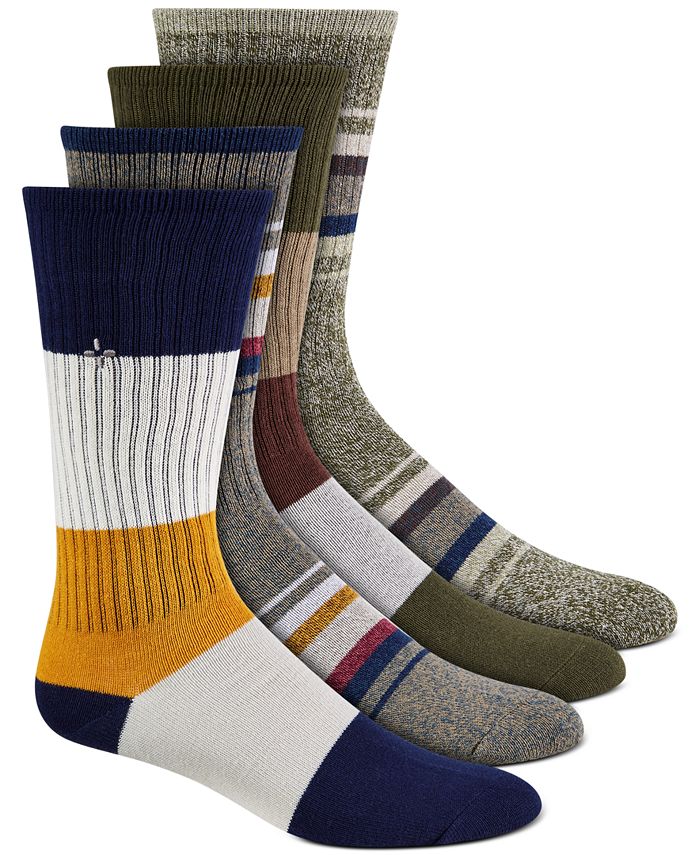 Sun + Stone Men's Printed Crew Socks 4 pk., Created for Macy's Macy's
