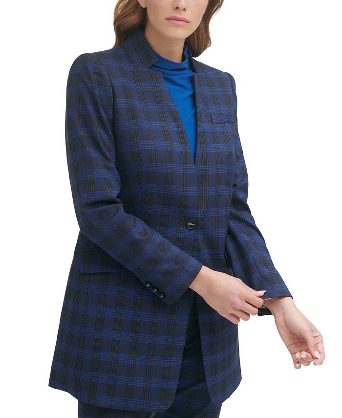 Dkny plaid blazer discount