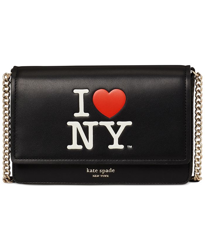 I Heart NY Flap Chain Leather Wallet