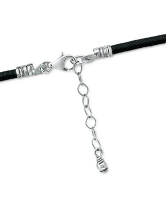 Cubic Zirconia Bezel Cord Ankle Bracelet in Sterling Silver, Created for Macys