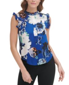 Floral-Print Ruffled Top