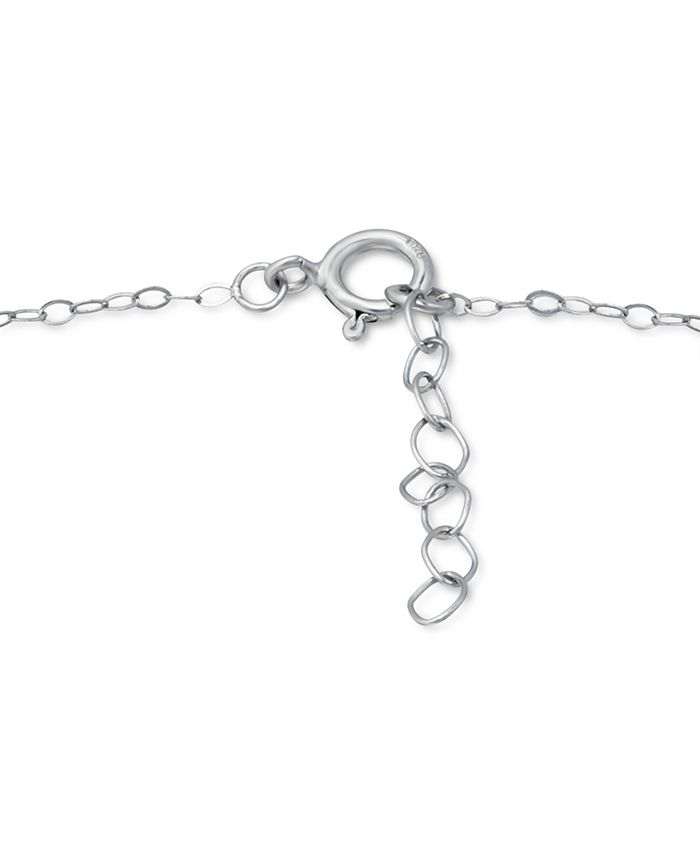 Giani Bernini - Cubic Zirconia Graduated Elephant Chain Link Ankle Bracelet in Sterling Silver