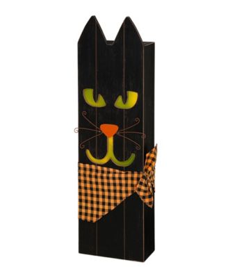 Glitzhome 30" H Lighted Wooden Cat Porch Decor