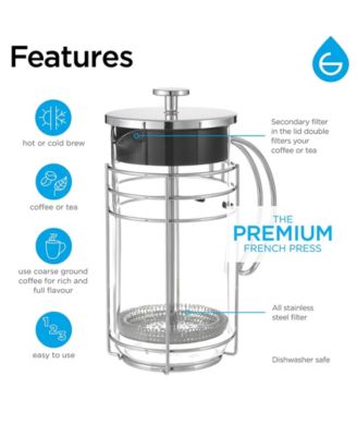 Madrid Premium French Press Coffee Maker, Tea Press, 51 fl oz Capacity