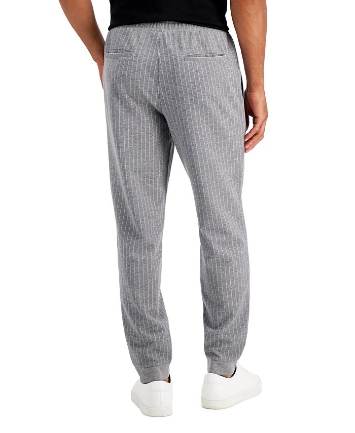 Alfani Men's Regular-Fit Pinstripe Drawstring Pants, Created for Macy's ...