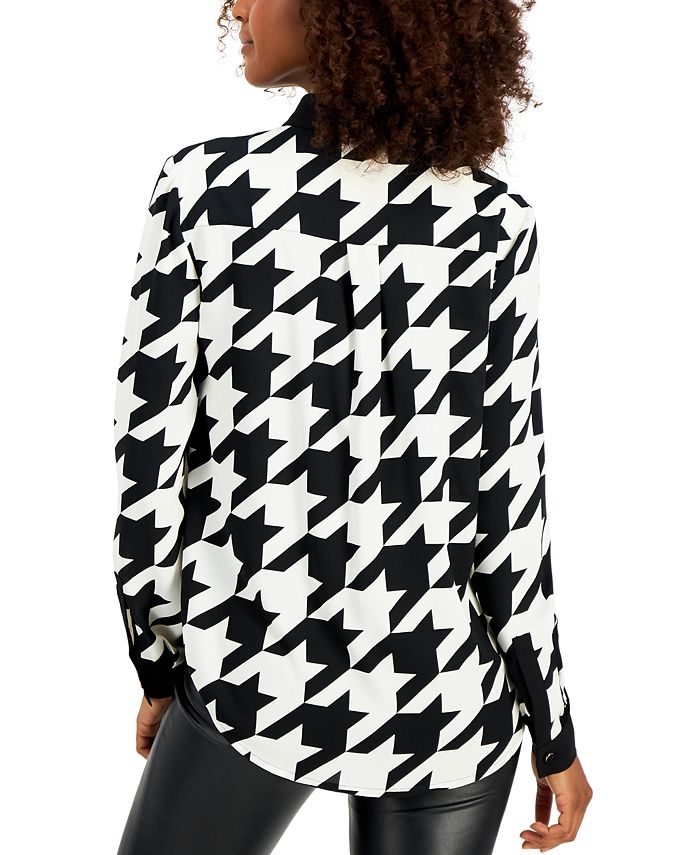 Anne Klein HoundstoothPrint Blouse Macy's