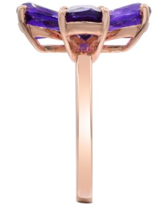 Amethyst Flower Statement Ring (3-1/20 ct. t.w.) in 14K Rose Gold-Plated Sterling Silver