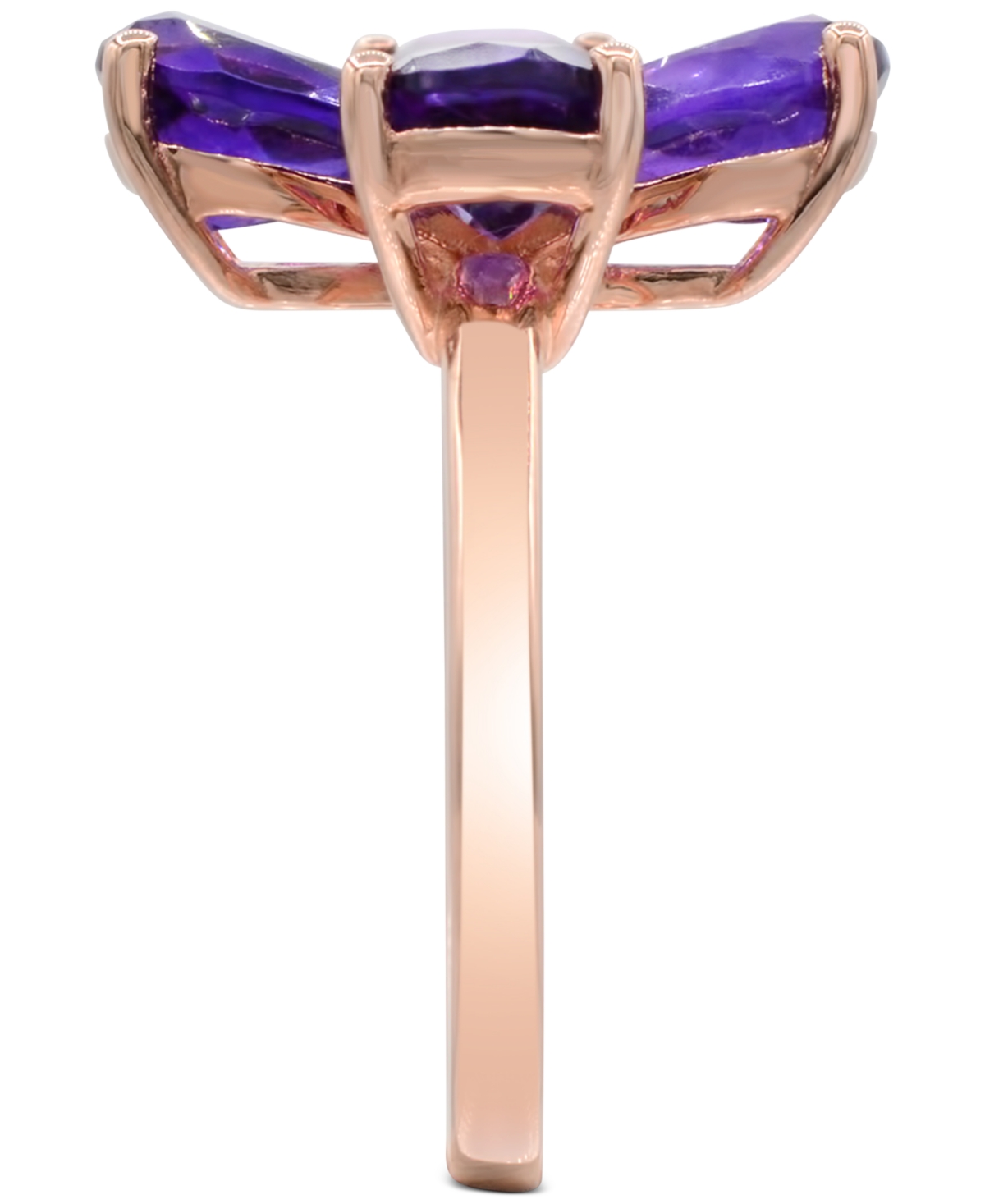 Flower Statement Ring (3-1/20 ct. t.w.) in 14K Rose Gold-Plated Sterling Silver - Amethyst