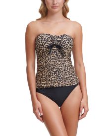 Tie-Front Strapless Tankini Top & Classic High-Rise Bottoms