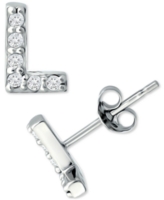Giani Bernini Cubic Zirconia Initial Stud Earrings, Created for Macy's - Sterling Silver L