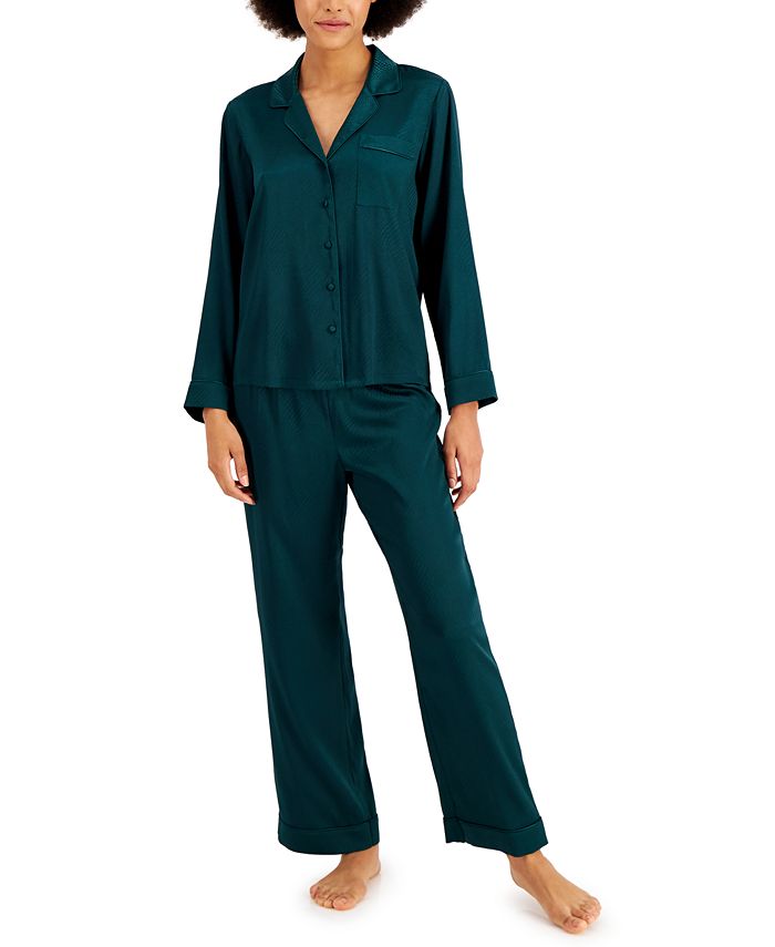 INC International Concepts Satin Notch Collar Pajama Set, Created for ...
