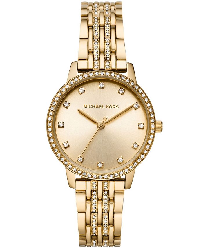 Michael Kors Women's Melissa Gold-Tone Stainless Steel Bracelet Watch 35mm  & Reviews - All Watches - Jewelry & Watches - Macy's