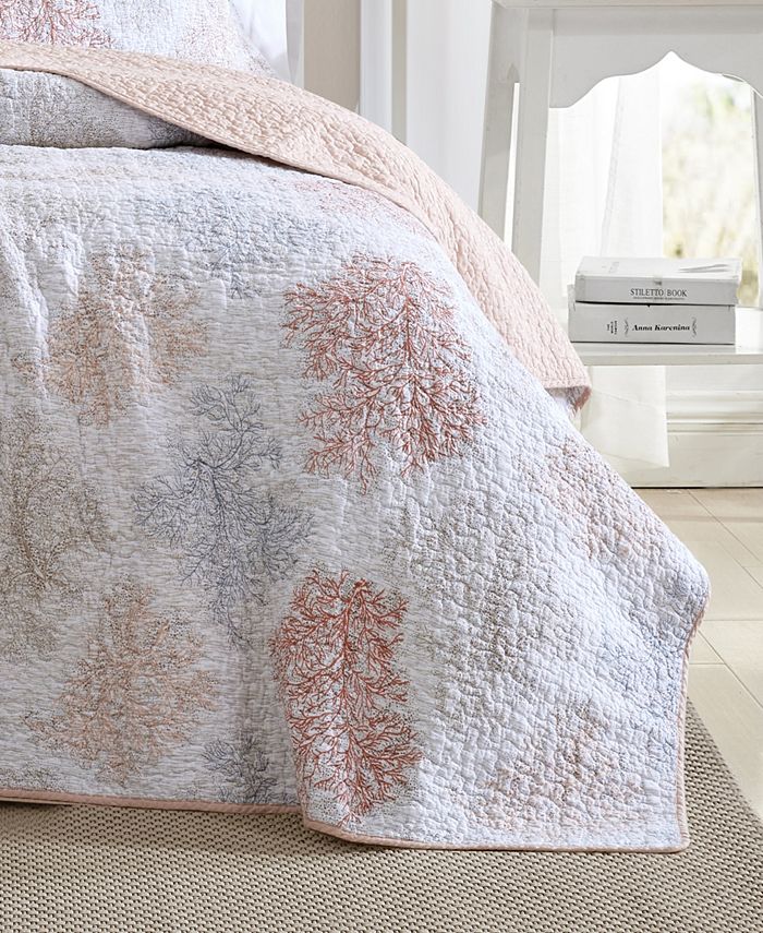 Laura Ashley Saltwater Reversible 3Pc. Quilt Set, Full/Queen Macy's