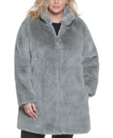 Plus Size Faux-Fur Adjustable Anorak Coat