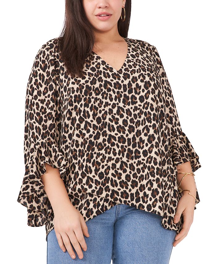 Vince Camuto Size Leopard-Print Top & Reviews - Tops - Women - Macy's
