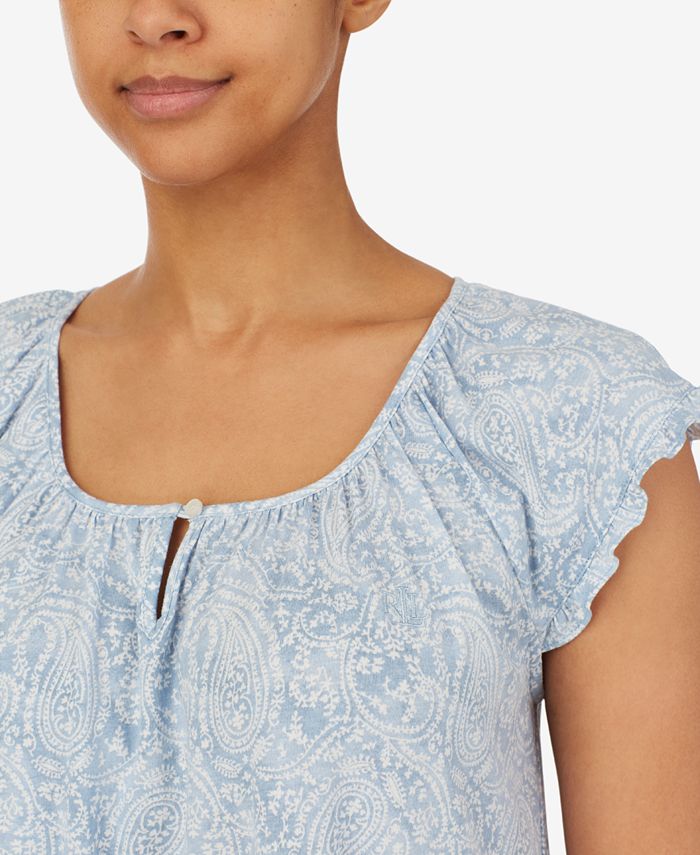 Lauren Ralph Lauren Printed Cotton Ballet Nightgown Macy's