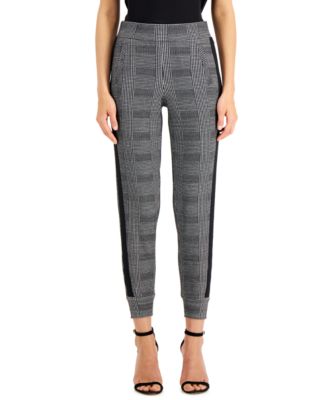 Anne Klein Pull-On Plaid Slim-Fit Ankle Pants - Macy's