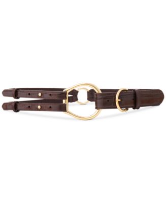 Lauren Ralph Lauren Black Leather Croc Embossed 3/4” Strap Belt XL Lauren Ralph Lauren Women main image 4