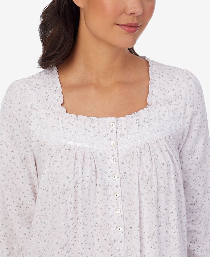 Eileen West Printed Cotton Jersey LongSleeve Nightgown Macy's