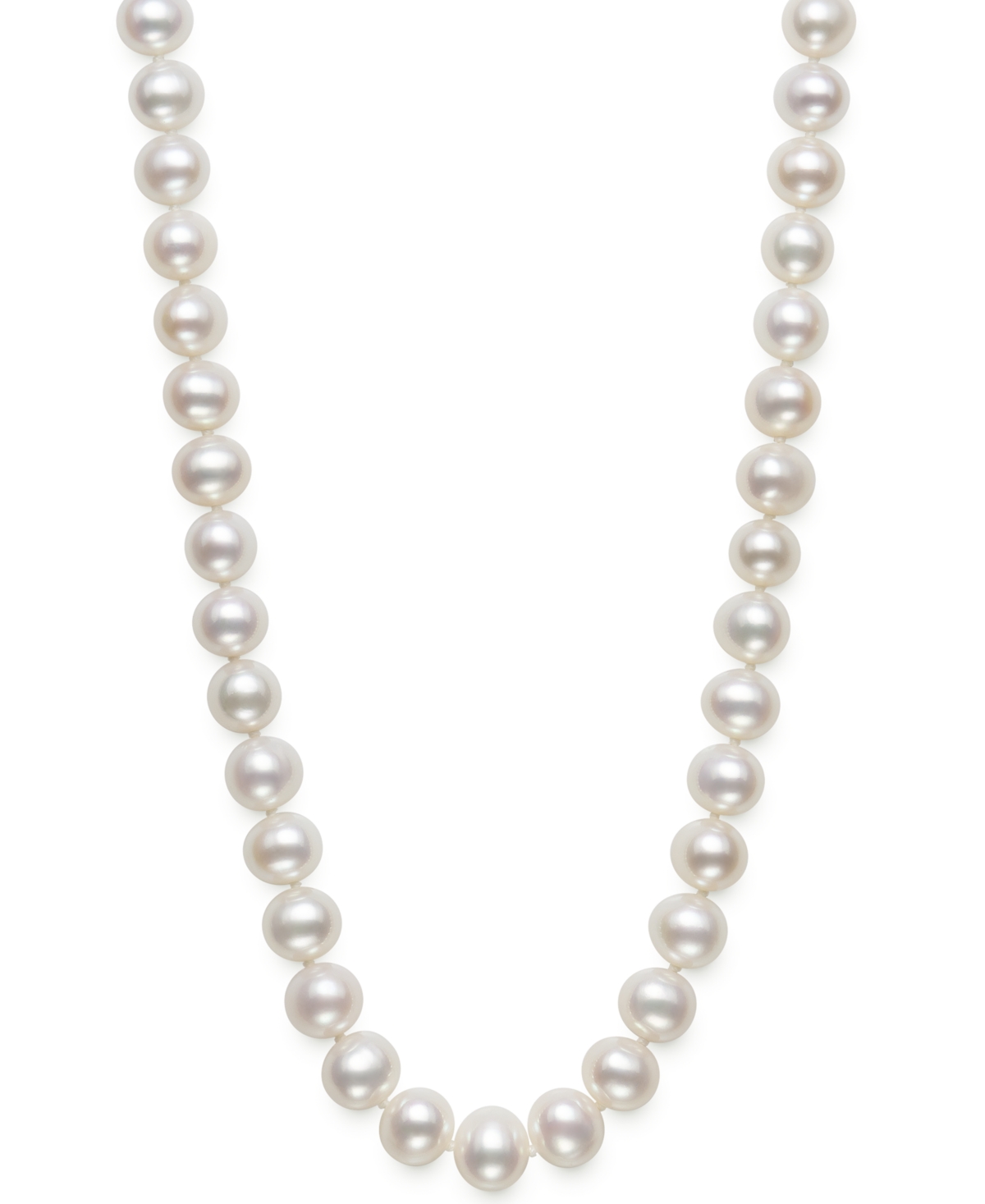 Aa 18" Cultured Freshwater Pearl Strand Necklace (7-1/2-8-1/2mm) - White