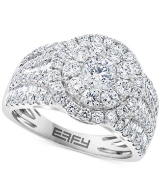 14k White Gold Diamond Round Halo Cluster Engagement Ring 14k White Gold Diamond Round Halo Cluster Engagement Ring
