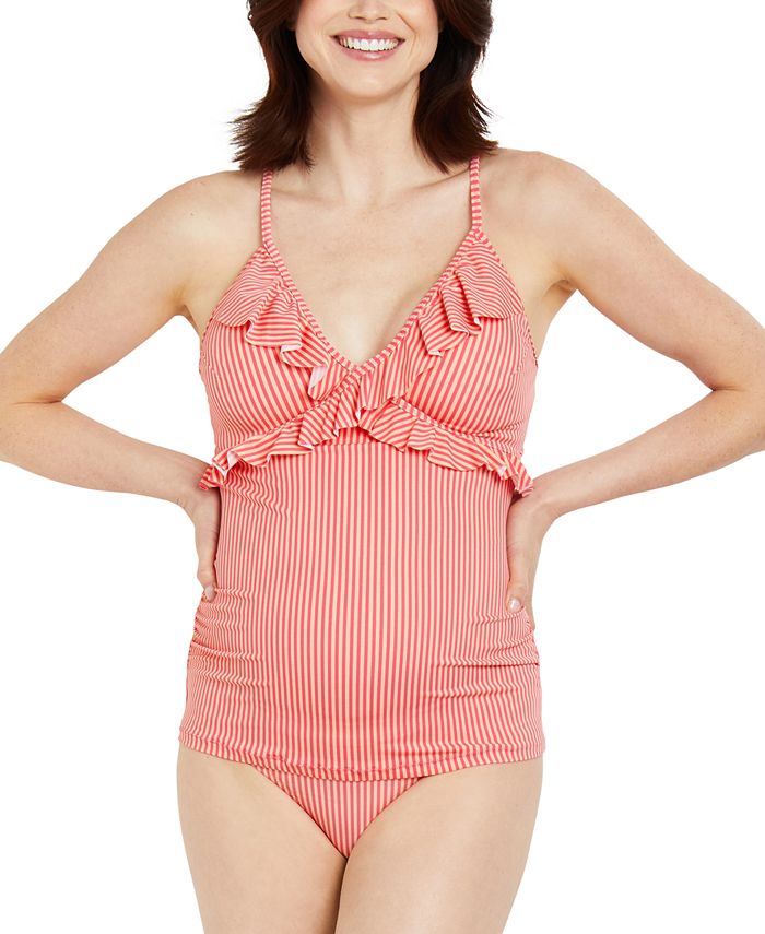 A Pea in the Pod Maternity Ruffled One-Piece Swimsuit - Macy's