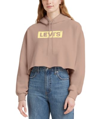 Levi s Cotton Logo Graphic Cropped Hoodie Macy s