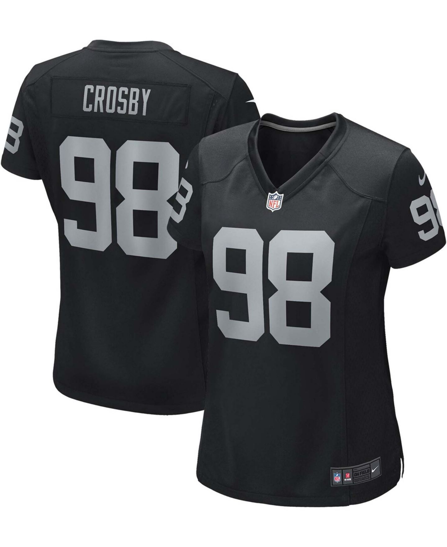 Женский топ Nike Maxx Crosby Black Las Vegas Raiders Game Jersey — фото 1
