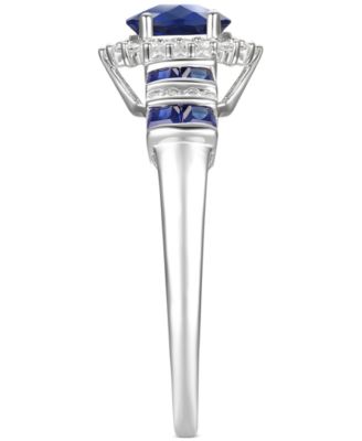 Sapphire (1 ct. t.w.) & Diamond (1/8 ct. t.w.) Ring (Also in Emerald & Ruby) in 14k Gold
