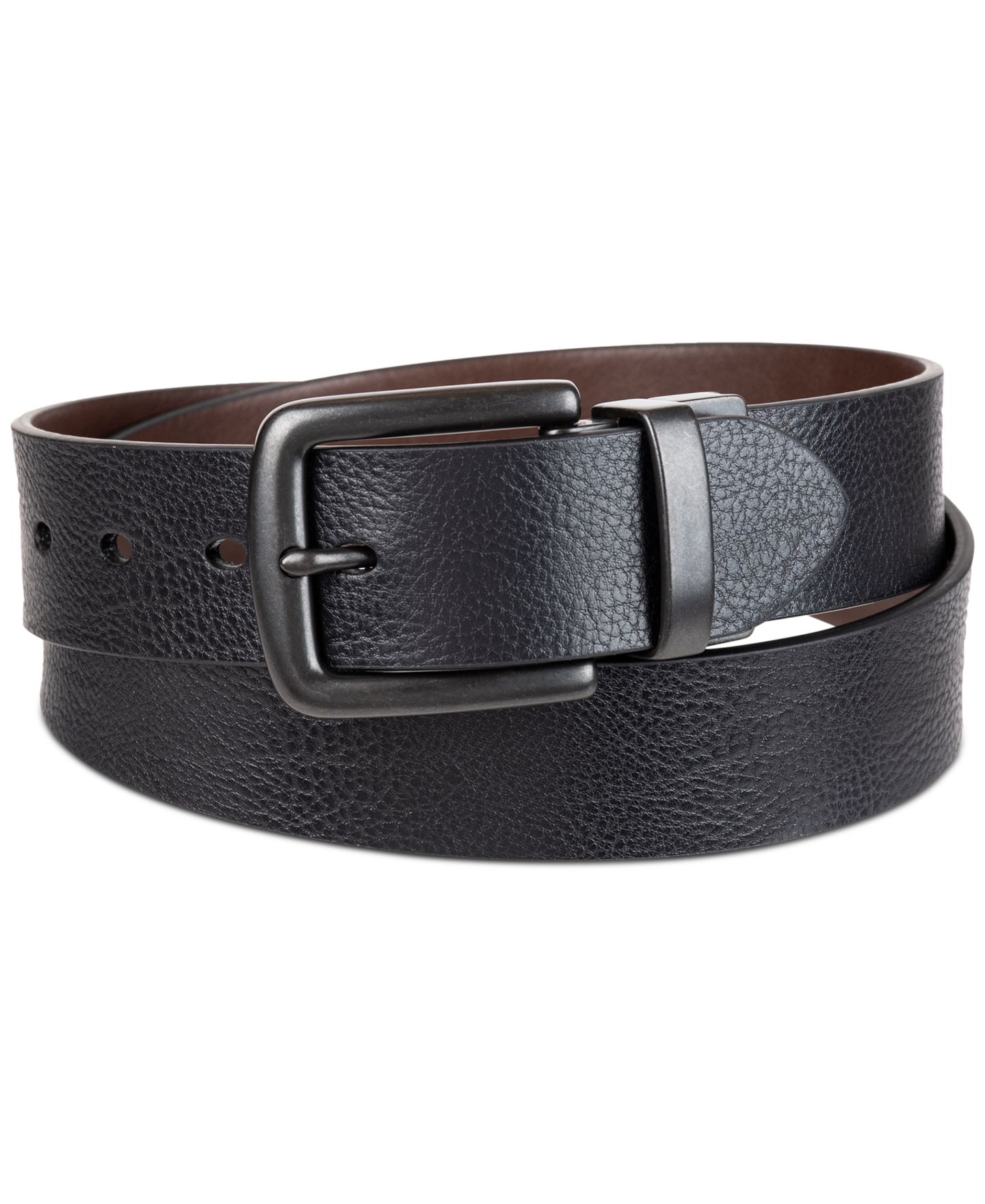 Мужской ремень Levi's Reversible Belt, цвет: Чёрный / Коричневый — фото 1