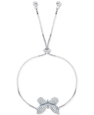 Cubic Zirconia Pav&eacute; Butterfly Bolo Bracelet
