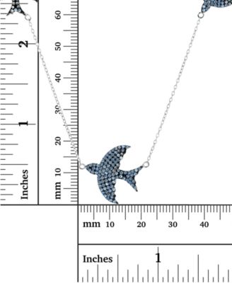 Lab-Grown Blue Spinel Dove 18" Station Necklace (2 ct. t.w.) in Sterling Silver