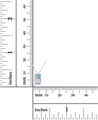 Cubic Zirconia Owl 18" Pendant Necklace in Sterling Silver