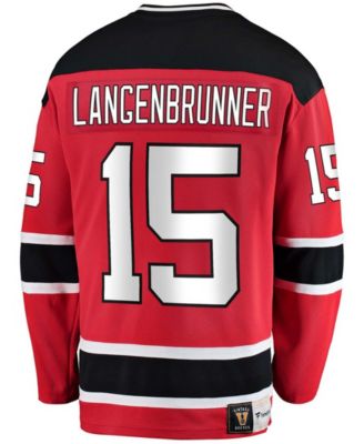 Men's Jamie Langenbrunner Red New Jersey Devils Premier Breakaway Retired Player Jersey