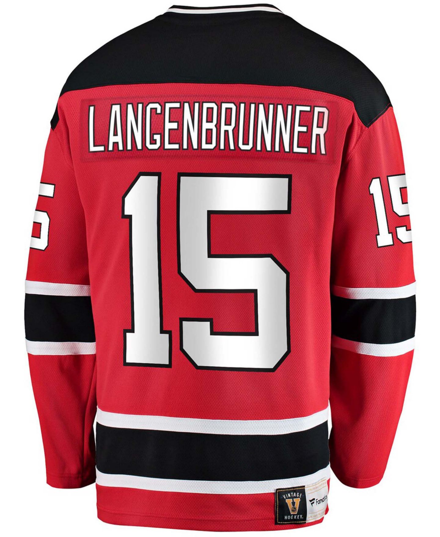 Мужской топ Fanatics Jamie Langenbrunner Red New Jersey Devils Premier Breakaway Retired Player Jersey — фото 2