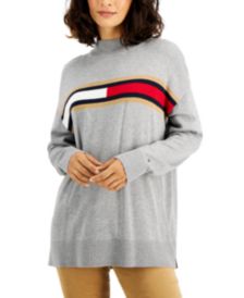 Mock-Neck Logo Sweater