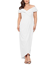 Plus Size Off-The-Shoulder Gown