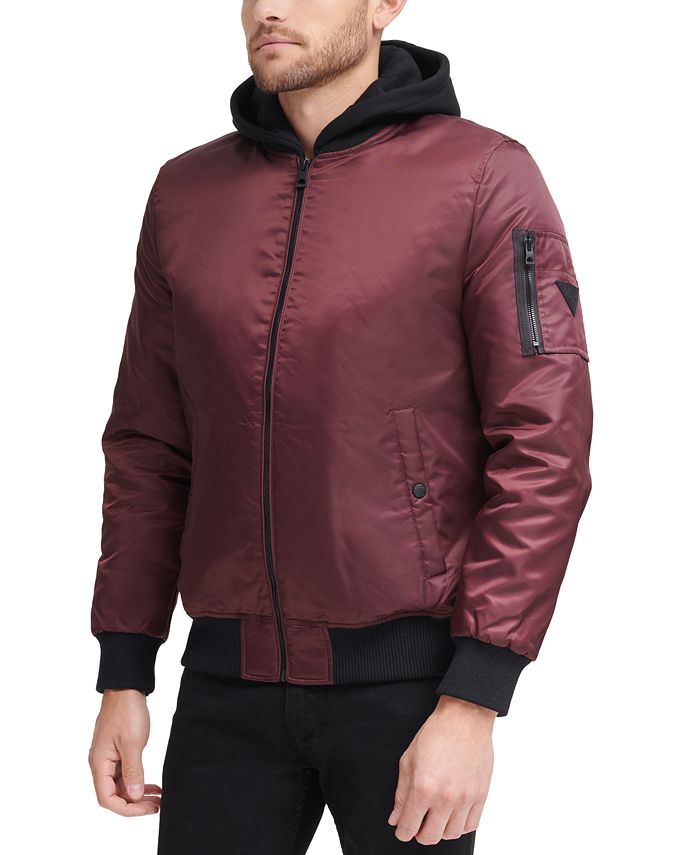 guess bomber jacket with hood