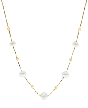 EFFY COLLECTION EFFY CULTURED FRESHWATER PEARL (5MM-6-1/2MM) 18" STATEMENT NECKLACE IN 14K GOLD