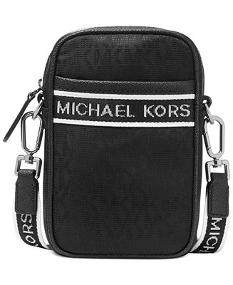 Michael Kors Men's MK Jacquard Logo Brooklyn Phone Crossbody & Reviews ...