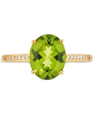 Peridot (2-3/4 ct. t.w.) & Diamond (1/20 ct. t.w.) Ring in 14k Gold