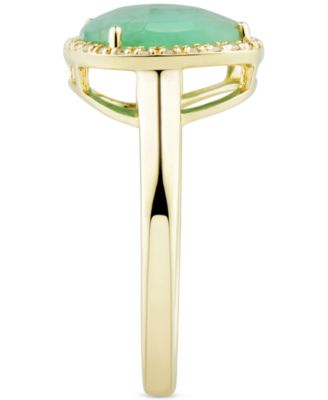 Emerald (4 ct. t.w.) & Diamond (1/10 ct. t.w.) Statement Ring in 14k Gold (Also in Ruby & Sapphire)