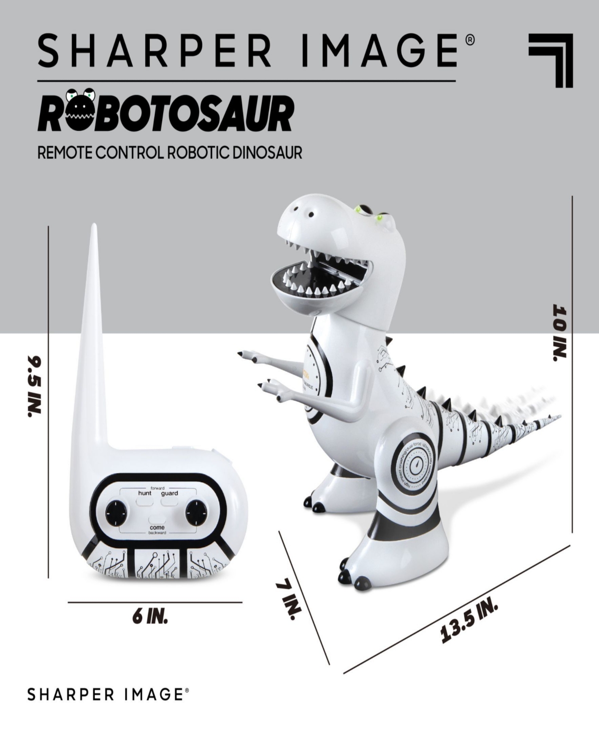Shop Sharper Image Toy Rc Robotic Robotosaur Trainable In White