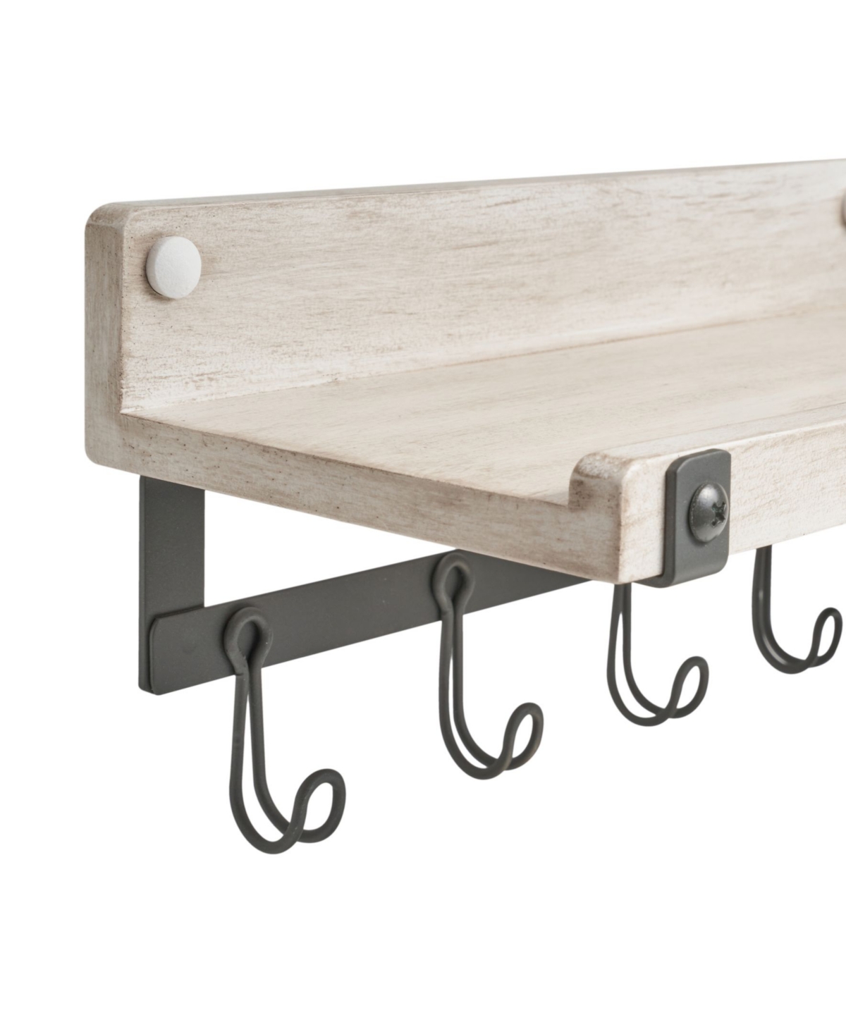 Shop Spectrum Rowan Wall Mount Valet Hook Station In White Wash And Industrial Gray