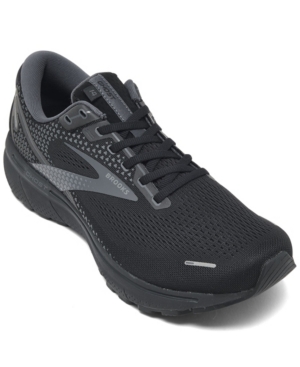 Brooks Men's Ghost 14 Running Sneakers From Finish Line In Black, Black, Ebony